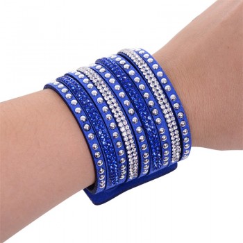 Kejialai 2018 New Fashion Jewelry Women And Men Bracelets With Full Crystal Simple Wrap Bracelets Charm Bangle Unisex KJL004