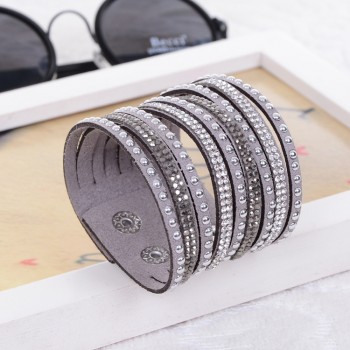 Kejialai 2018 New Fashion Jewelry Women And Men Bracelets With Full Crystal Simple Wrap Bracelets Charm Bangle Unisex KJL004