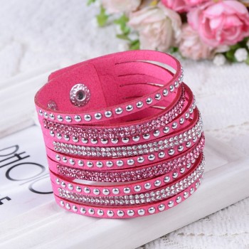 Kejialai 2018 New Fashion Jewelry Women And Men Bracelets With Full Crystal Simple Wrap Bracelets Charm Bangle Unisex KJL004