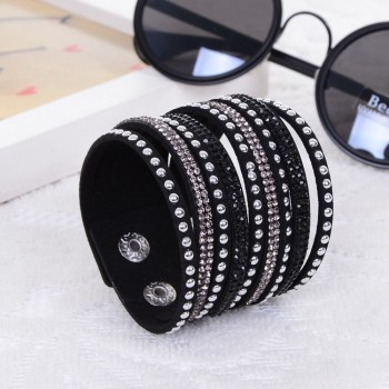 Kejialai 2018 New Fashion Jewelry Women And Men Bracelets With Full Crystal Simple Wrap Bracelets Charm Bangle Unisex KJL004
