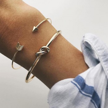 18 Styles Women Fashion Bow Leaves Cat Bangle Crystal Love Leather Pineapple Feather Open Bracelet Bohemian Accessories
