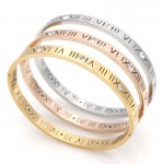 New Classic Design High Quality 4mm And 6mm Zircon Roman Numerals Bracelets amp; Bangles Women Fashion Jewelry Bangles Wholesale