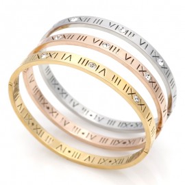 New Classic Design High Quality 4mm And 6mm Zircon Roman Numerals Bracelets amp; Bangles Women Fashion Jewelry Bangles Wholesale