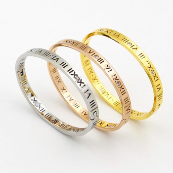 New Classic Design High Quality 4mm And 6mm Zircon Roman Numerals Bracelets amp; Bangles Women Fashion Jewelry Bangles Wholesale