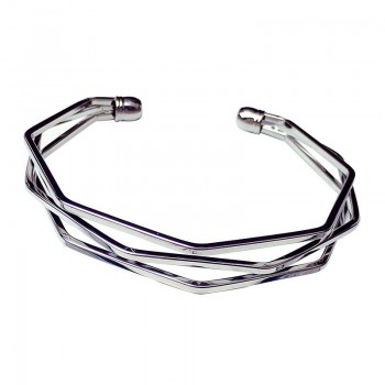 SR:FINEJ Vintage Cuff Bracelet Bangles for Women Men Brief Rose Gold Color Open Charms Multi-layer Bracelet Jewelry