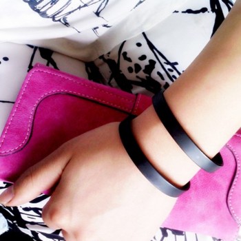 2016 simple geometrical times feeling Punk rock fashion female bracelet jewelry High quality metal black bracelet EE881