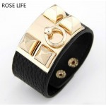 Fashion European and American punk style exaggerated leather Cuff Bracelets charm temperament Wide Bracelets amp; Bangles for Women