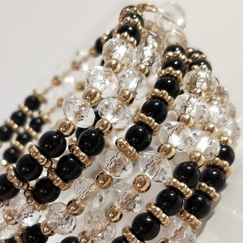 2 Tune Color Lady Fashion Bracelet With Glass Acrylic beads BR1028 2.36 38g CCB  5 Row Strand Jewelry Gift