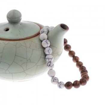 Amader 8mm New Natural Wood Beads Bracelets Men Black Ethinc Meditation White Bracelet Women Prayer Jewelry Yoga ABJ005