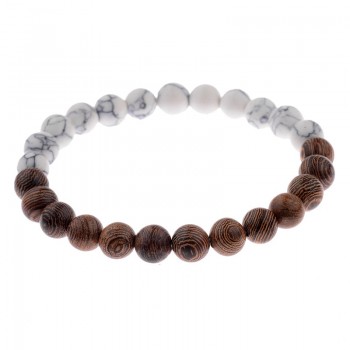 Amader 8mm New Natural Wood Beads Bracelets Men Black Ethinc Meditation White Bracelet Women Prayer Jewelry Yoga ABJ005