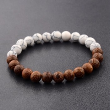 Amader 8mm New Natural Wood Beads Bracelets Men Black Ethinc Meditation White Bracelet Women Prayer Jewelry Yoga ABJ005