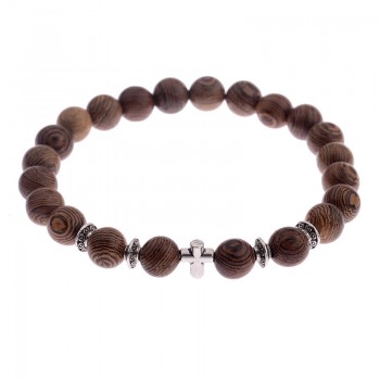 Amader 8mm New Natural Wood Beads Bracelets Men Black Ethinc Meditation White Bracelet Women Prayer Jewelry Yoga ABJ005