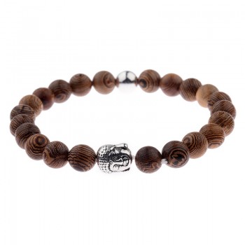 Amader 8mm New Natural Wood Beads Bracelets Men Black Ethinc Meditation White Bracelet Women Prayer Jewelry Yoga ABJ005