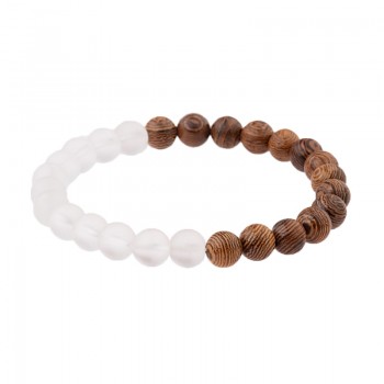 Amader 8mm New Natural Wood Beads Bracelets Men Black Ethinc Meditation White Bracelet Women Prayer Jewelry Yoga ABJ005