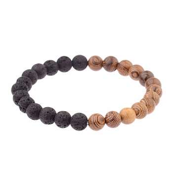 Amader 8mm New Natural Wood Beads Bracelets Men Black Ethinc Meditation White Bracelet Women Prayer Jewelry Yoga ABJ005