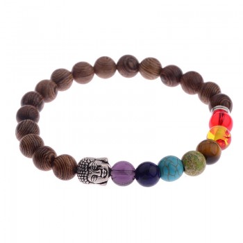 Amader 8mm New Natural Wood Beads Bracelets Men Black Ethinc Meditation White Bracelet Women Prayer Jewelry Yoga ABJ005