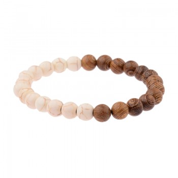 Amader 8mm New Natural Wood Beads Bracelets Men Black Ethinc Meditation White Bracelet Women Prayer Jewelry Yoga ABJ005