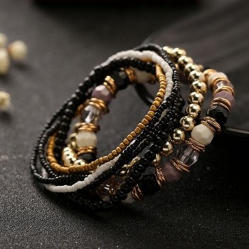 7 Pcs/Set 2018 New Four Seasons Bohemian Multi-layer Beaded Jewelry and Women Elastic Bracelet