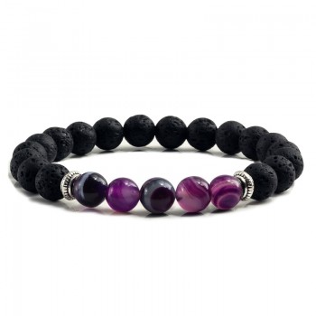 Natural Volcanic Stone Bracelets Charm Women Chakra Balance Beads Men Black Lava Turquoises Strand Bangle Fashion Buddha Jewelry