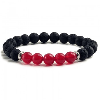 Natural Volcanic Stone Bracelets Charm Women Chakra Balance Beads Men Black Lava Turquoises Strand Bangle Fashion Buddha Jewelry