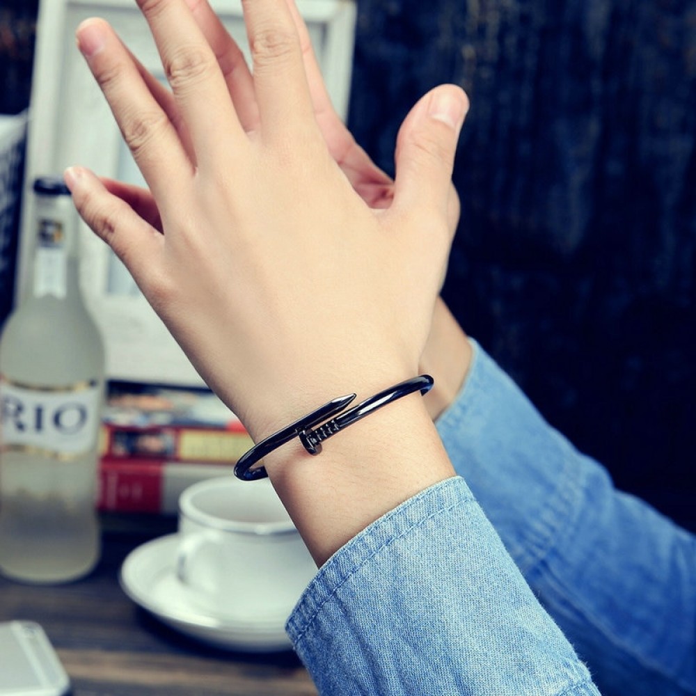 Exquisite Unique Nail Creative Design Women Men Bracelet Bangle Finger Ring Unisex Ladies Punk Style Accessories Boys Girls Ring