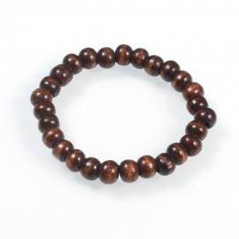 160pcs Wood Beads Strand Stretch Bracelets CoconutBrown about 59mm inner diameter
