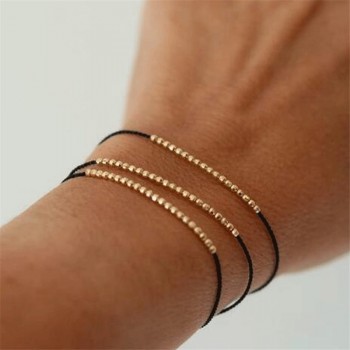 Miss JQ New Fashion Alloy Gold Beads Circle Bracelets Set for Women Handmade Adjustable Bracelets amp; Bangles Jewelry bileklik