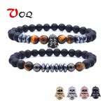 2 Pcs/set Star Wars Strand Bracelet Set Copper Pave Zircon Black Natural Stone Beads Bracelet Men Jewelry Pulseira Masculina