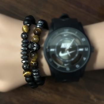 2 Pcs/set Star Wars Strand Bracelet Set Copper Pave Zircon Black Natural Stone Beads Bracelet Men Jewelry Pulseira Masculina