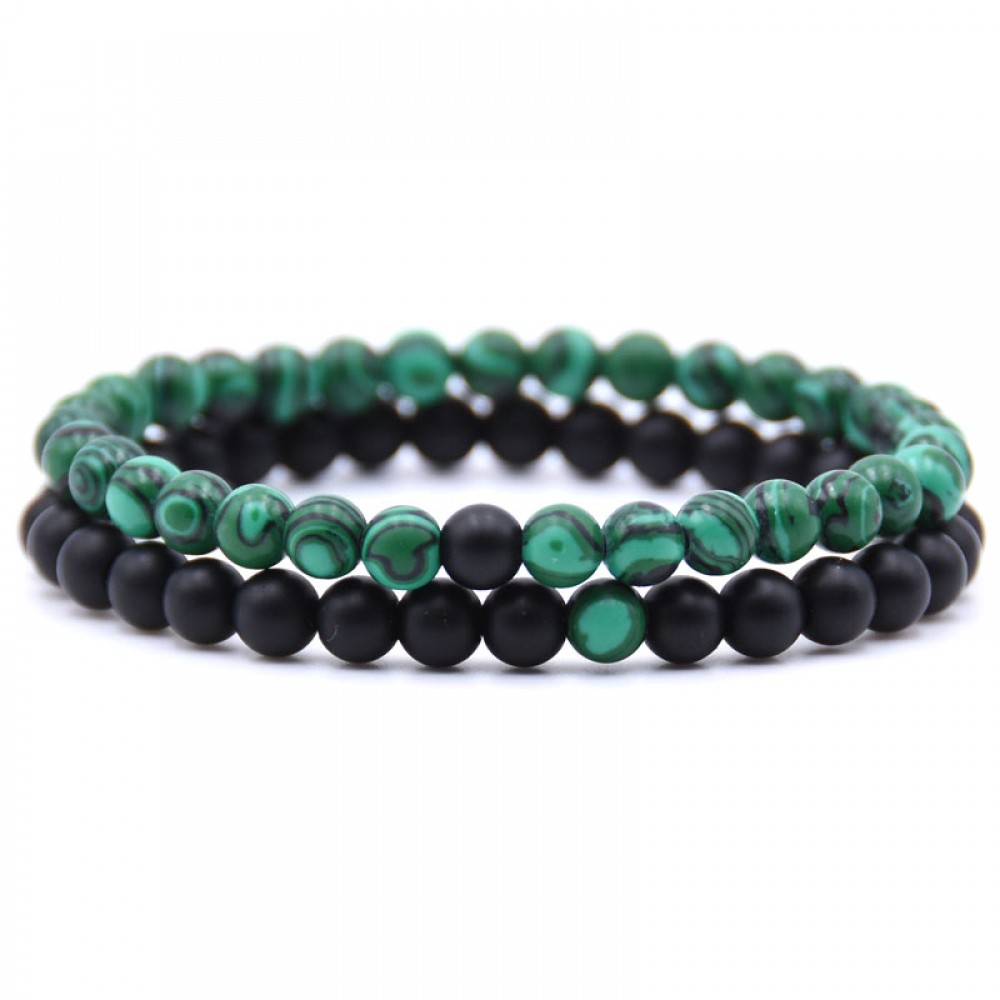 HONEYYIYI 2pcs/set Natural Stone Mixing beads Bracelet men Bracelets amp; Bangles Jewelry men gifts pulseras