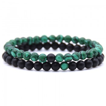 HONEYYIYI 2pcs/set Natural Stone Mixing beads Bracelet men Bracelets amp; Bangles Jewelry men gifts pulseras