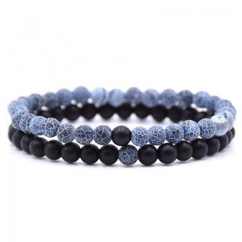 HONEYYIYI 2pcs/set Natural Stone Mixing beads Bracelet men Bracelets amp; Bangles Jewelry men gifts pulseras