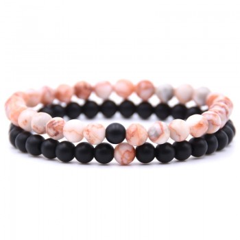 HONEYYIYI 2pcs/set Natural Stone Mixing beads Bracelet men Bracelets amp; Bangles Jewelry men gifts pulseras