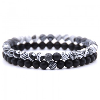 HONEYYIYI 2pcs/set Natural Stone Mixing beads Bracelet men Bracelets amp; Bangles Jewelry men gifts pulseras