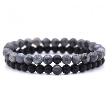 HONEYYIYI 2pcs/set Natural Stone Mixing beads Bracelet men Bracelets amp; Bangles Jewelry men gifts pulseras
