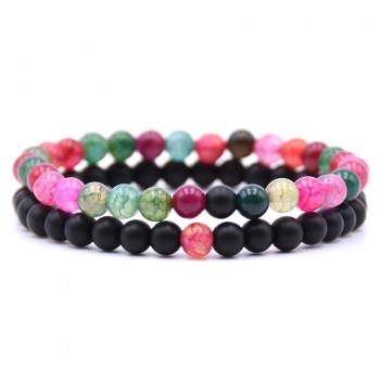 HONEYYIYI 2pcs/set Natural Stone Mixing beads Bracelet men Bracelets amp; Bangles Jewelry men gifts pulseras