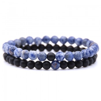 HONEYYIYI 2pcs/set Natural Stone Mixing beads Bracelet men Bracelets amp; Bangles Jewelry men gifts pulseras