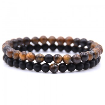 HONEYYIYI 2pcs/set Natural Stone Mixing beads Bracelet men Bracelets amp; Bangles Jewelry men gifts pulseras