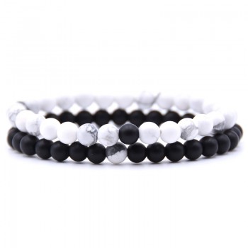 HONEYYIYI 2pcs/set Natural Stone Mixing beads Bracelet men Bracelets amp; Bangles Jewelry men gifts pulseras
