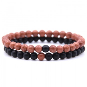 HONEYYIYI 2pcs/set Natural Stone Mixing beads Bracelet men Bracelets amp; Bangles Jewelry men gifts pulseras