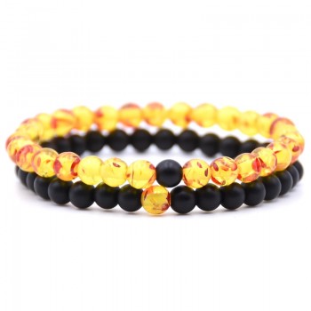 HONEYYIYI 2pcs/set Natural Stone Mixing beads Bracelet men Bracelets amp; Bangles Jewelry men gifts pulseras