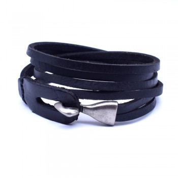 VOQ New Design Punk Black amp; Brown Wrap Bracelet Length 60cm Multi-layer Leather Bracelet Men Fashion Jewelry Wholesale