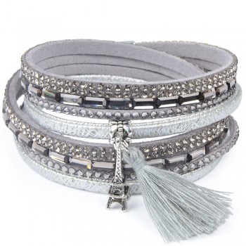 12Styles Multilayer Leather Tassel Bracelet Bohemian Feather Tree Charms Magnetic Velvet Bracelet Boho Women Men Jewelry