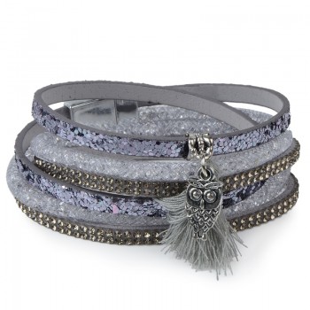 12Styles Multilayer Leather Tassel Bracelet Bohemian Feather Tree Charms Magnetic Velvet Bracelet Boho Women Men Jewelry