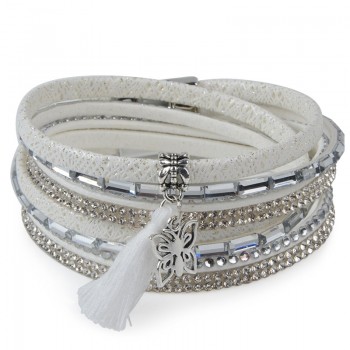 12Styles Multilayer Leather Tassel Bracelet Bohemian Feather Tree Charms Magnetic Velvet Bracelet Boho Women Men Jewelry