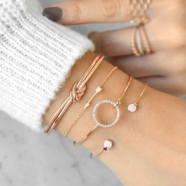 4 pcs/set Bohemia Vintage Bangle Silver Knot Ball Open gold Bracelet for Women Party Wedding Accessories Statement Jewelry 2018