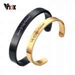 Vnox Free Engraving Personalized Couple Cuff Bracelets for Men Women Bangle Stainless Steel Classic Lover DIY Jewelry Gift