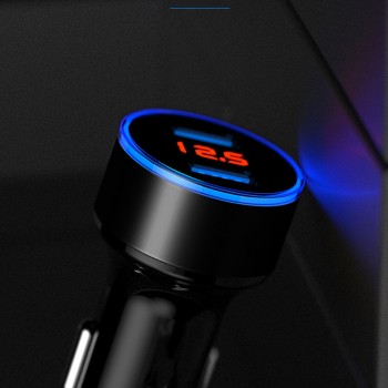 Dual USB Car Charger Adapter 3.1A Digital LED Voltage/Current Display Auto Vehicle Metal Charger For Smart Phone/Tablet #101