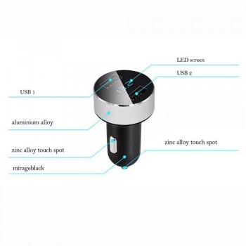 Dual USB Car Charger Adapter 3.1A Digital LED Voltage/Current Display Auto Vehicle Metal Charger For Smart Phone/Tablet #101