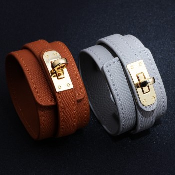 Damp;D Leather Bracelet Multi-layer Alloy Ms Bracelet Womens Retro Punk Casual Bracelet Jewelry Accessories